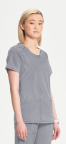 Women's Scrub Set - Grey Top with matching Wine Pant - includes Embroidered Vet Tech Logo & Name
